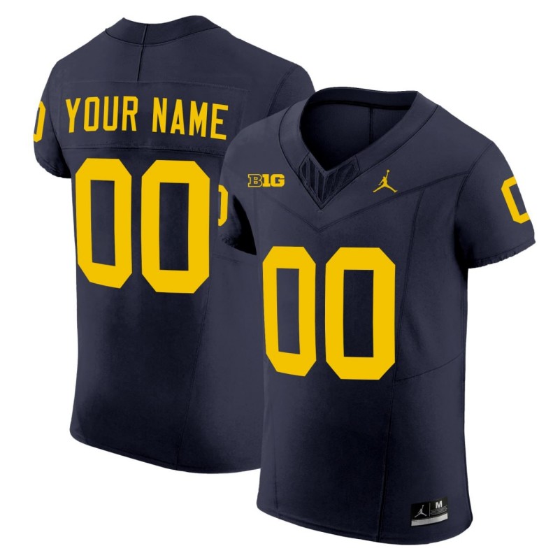Michigan Wolverines Custom Vapor Elite Navy Stitched Football Jersey