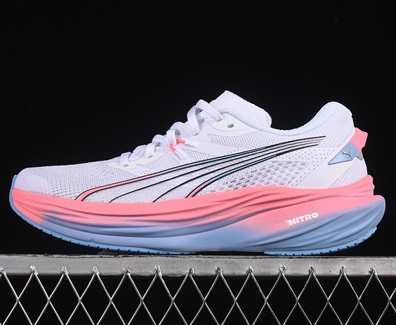 Puma Deviate Nitro 3 Alex Toussaint White Team Light Blue Silver 312491-01 Sneaker