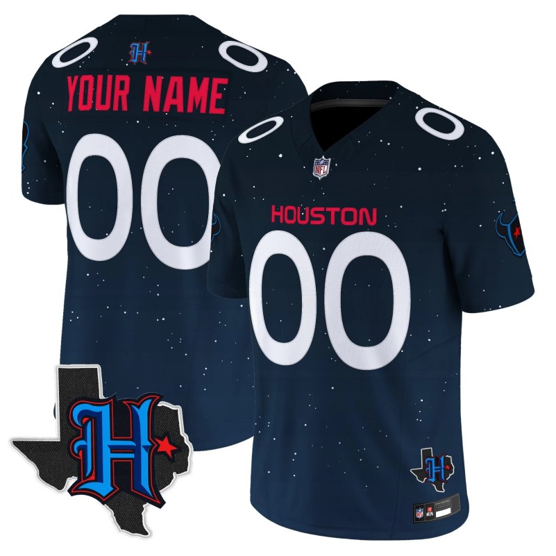 Houston Texans Custom 'Space City Edition' Navy Vapor Limited Stitched Football Jersey