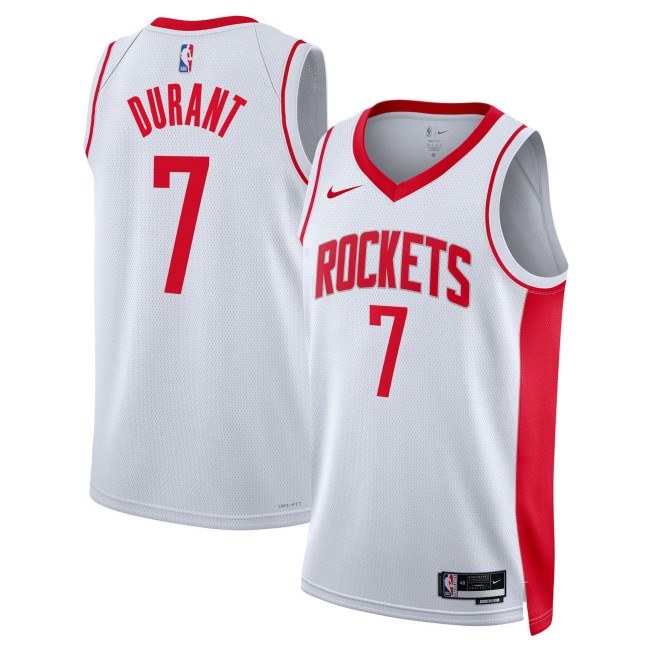 Men's Houston Rockets #7 Kevin Durant White Association Edition Stitched NBA Jersey