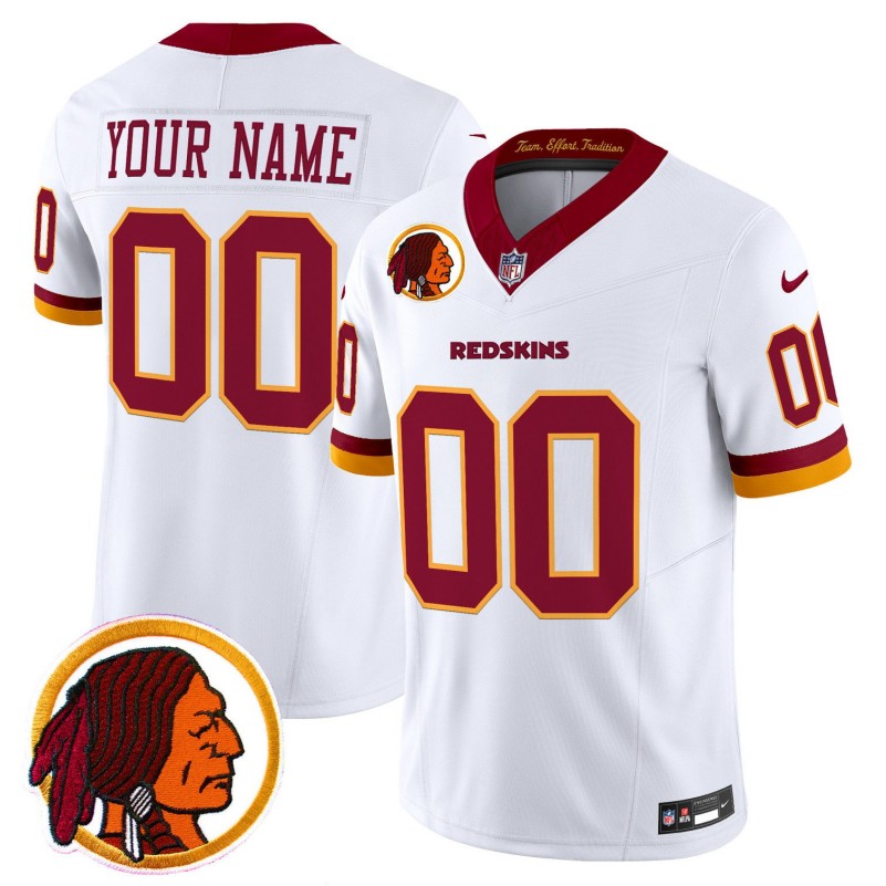 Washington Redskins Custom White Throwback Vapor Limited Stitched Jersey V2