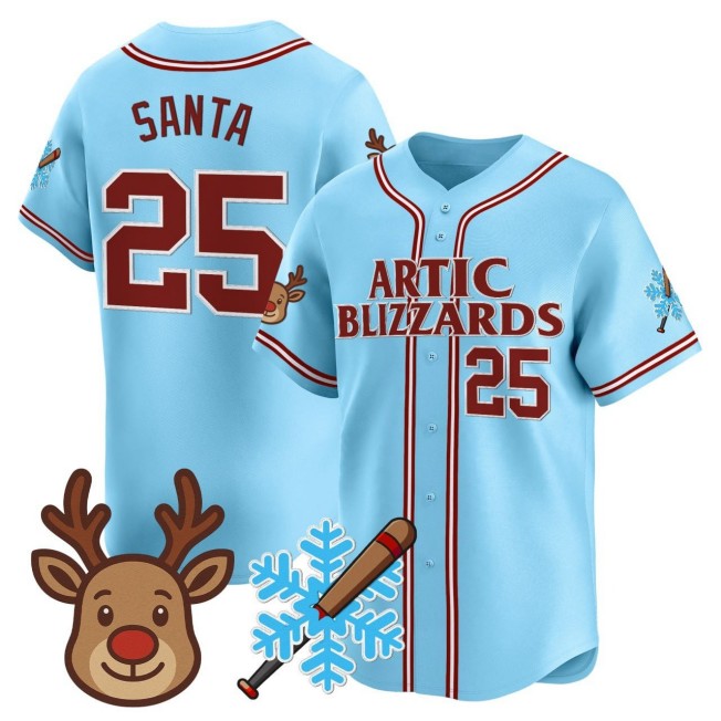 All Gender Baby Blue 'Artic Blizzard' #25 Santa Vapor Premier Limited Stitched Baseball Jersey