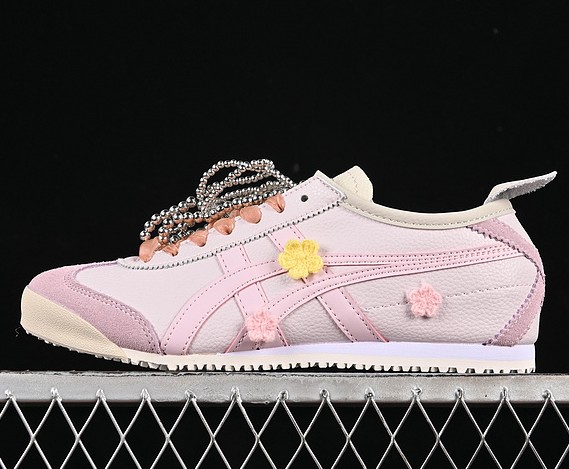 Onitsuka Tiger Mexico 66 Oatmeal Carbon Pink Custom 1183A201-250 Sneaker - Low-Top Casual Running Shoes