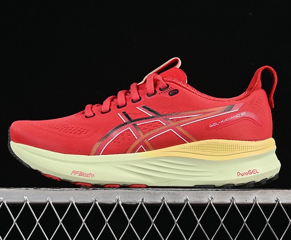 ASICS Gel-Kayano 32 Red Green 1011C051-700 Performance Running Sneaker