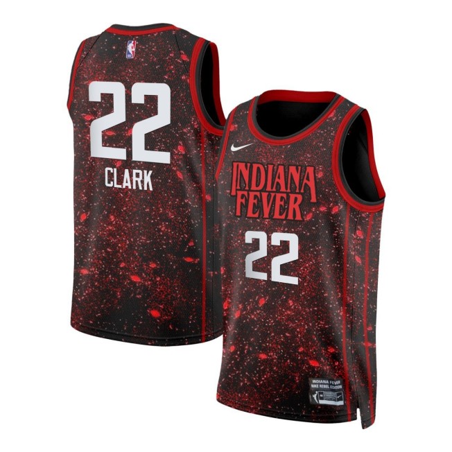 All Gender Indiana Fever #22 Caitlin Clark Black Red Stitched Swingman Nike WNBA Jersey - Rebel Edition