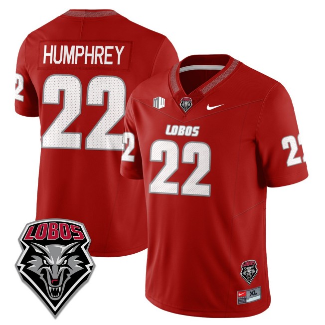 Men's New Mexico Lobos #22 Scottre Humphrey Home Red 2025 Nike Limited UNM Football Jersey