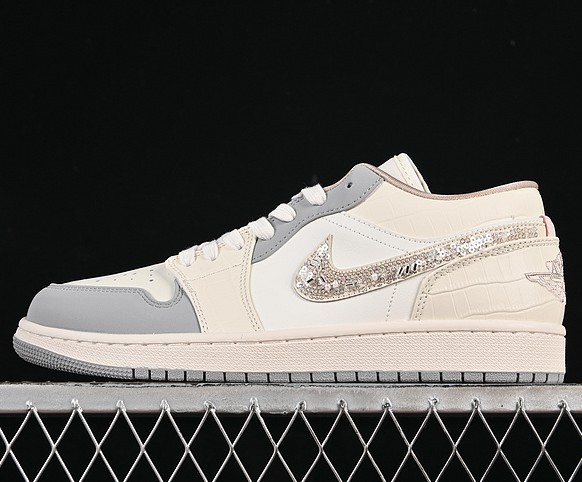 Women's Air Jordan 1 Low Men's Shoes IH7323-100 - Sail/Off Noir/Light Smoke Grey/Soft Pearl Releases Summer 2025