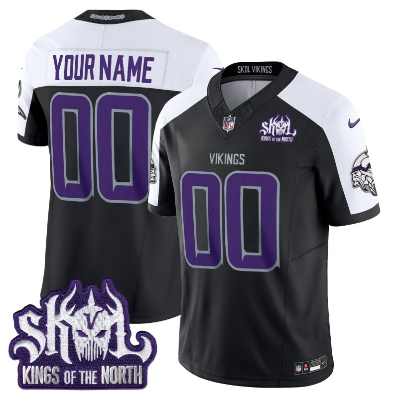 Nike Minnesota Vikings 2025 Winter Warrior Skol Limited Custom NFL Jersey - Black White