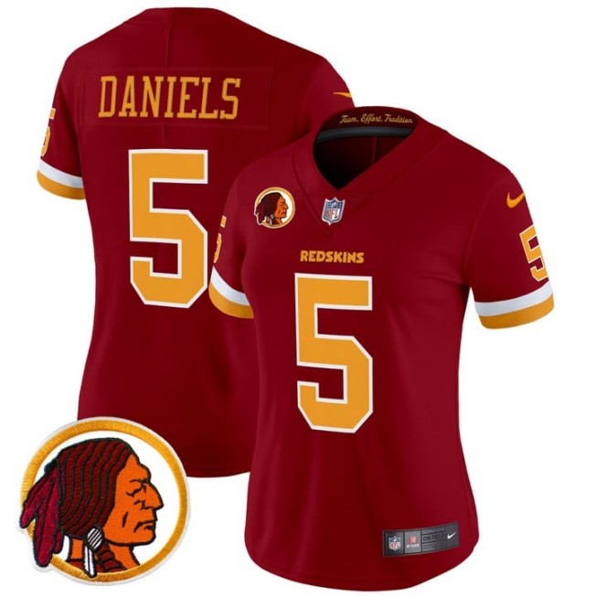 Nike Women's Washington Redskins #5 Jayden Daniels Burgundy Vapor Limited Stitched Throwback Jerseys