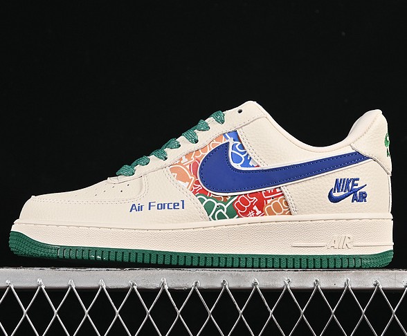 Nike Air Force 1 Low '07 White Blue Green Red KJ1688-001 Sneaker