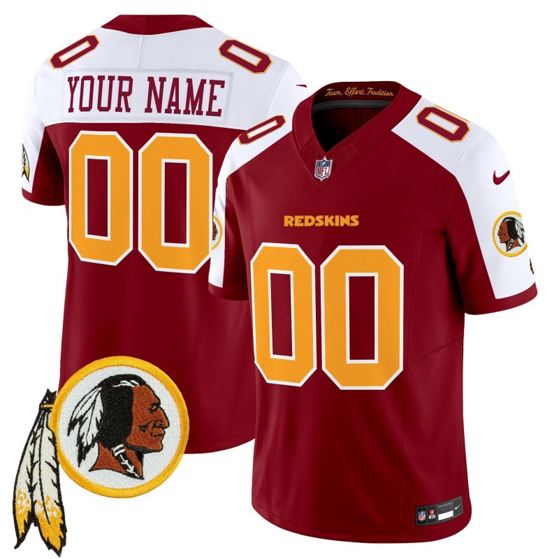 Washington Redskins Custom Throwback Nike Vapor Limited Stitched NFL Jersey V3 - Burgundy White