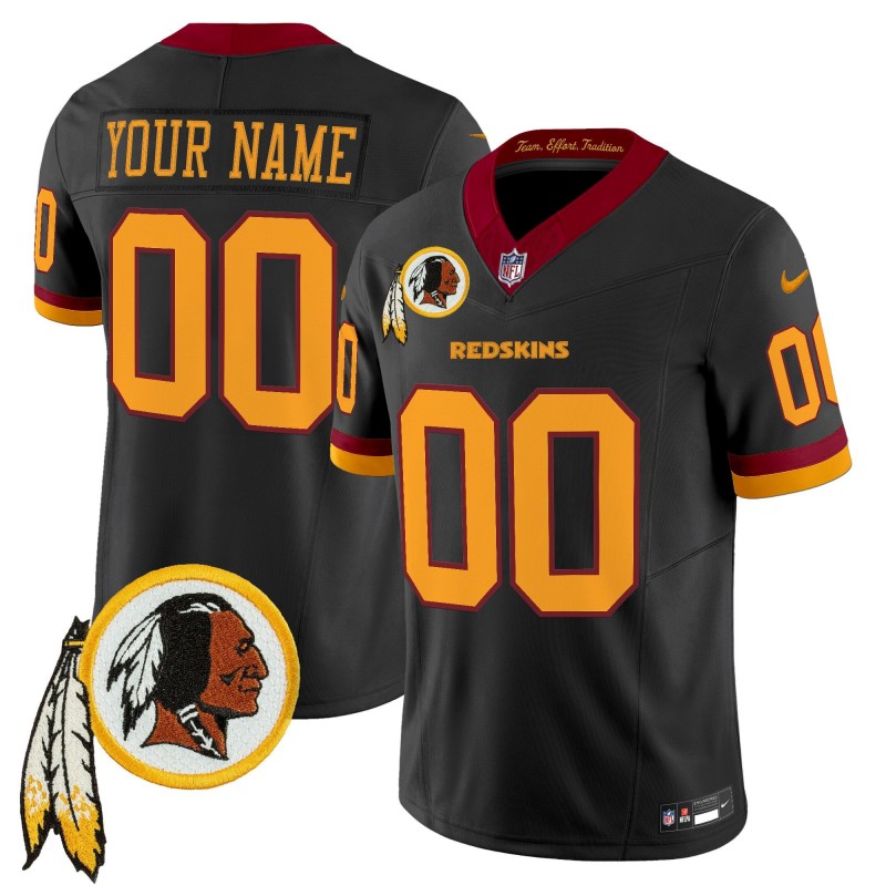 Washington Redskins Custom Throwback Nike Vapor Limited Stitched NFL Jersey V3 - Black