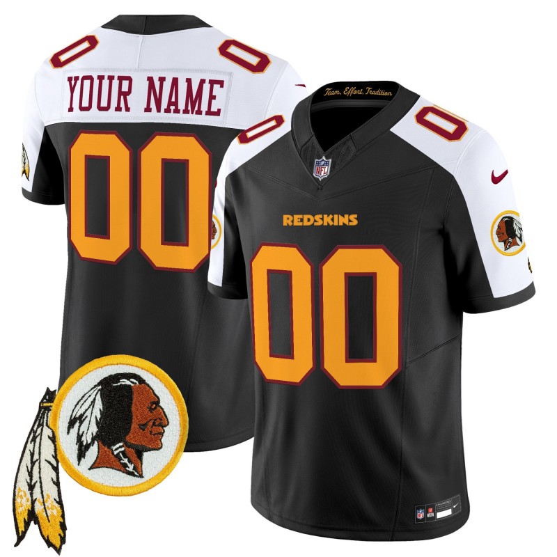 Washington Redskins Custom Throwback Nike Vapor Limited Stitched NFL Jersey V3 - Black White