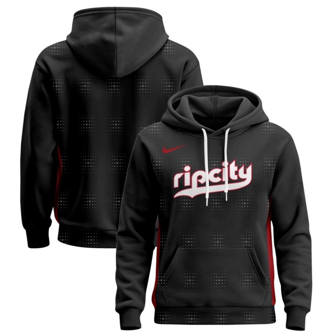 Men's Portland Trail Blazers Black Nike 2025 Stitched Pullover Hoodie