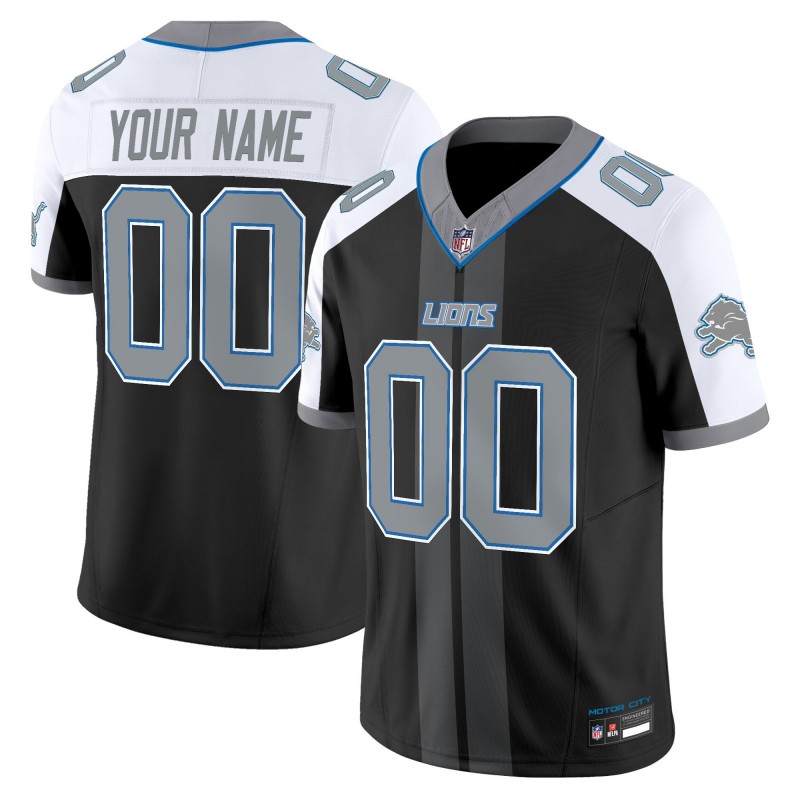 Detroit Lions Custom Nike 'Motor City Racing Edition' Vapor Limited Stitched NFL Jersey - Black Whtie