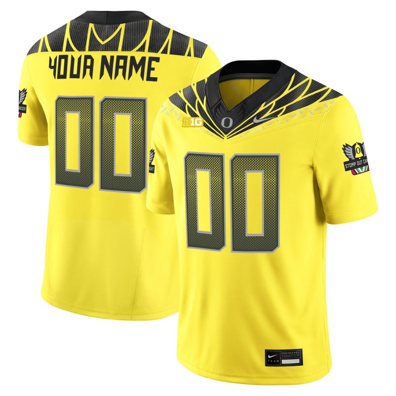 Oregon Ducks Custom 2025 Nike Vapor Limited Stitched Football Jersey V2 - Yellow