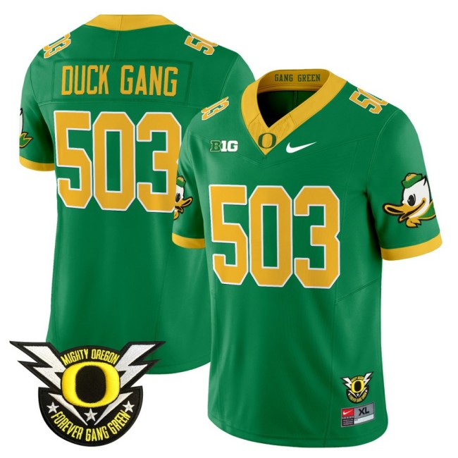 Men's Oregon Ducks 503 Duck Gang 2025 Nike Vapor Limited Football Jersey V2 - Green