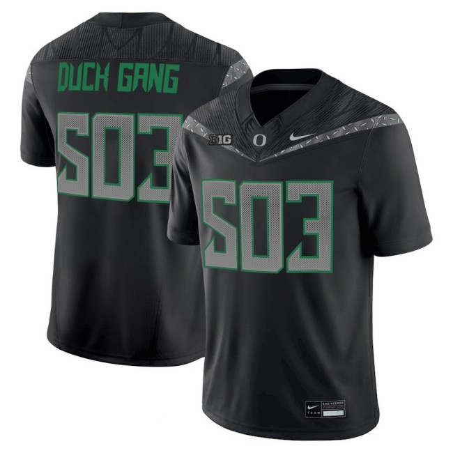 Men's Oregon Ducks 503 Duck Gang 2025 Nike Vapor Limited Football Jersey V2 - Black
