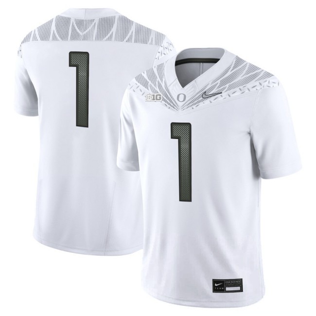 Men's Oregon Ducks #1 Team 2025 Nike Vapor Limited Football Jersey V2 - White