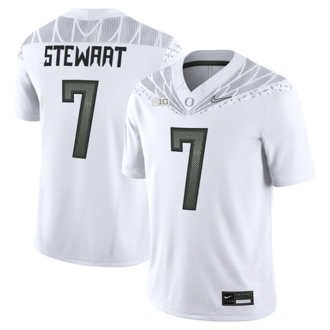 Men's Oregon Ducks #7 Evan Stewart 2025 Nike Vapor Limited Football Jersey V2 - White