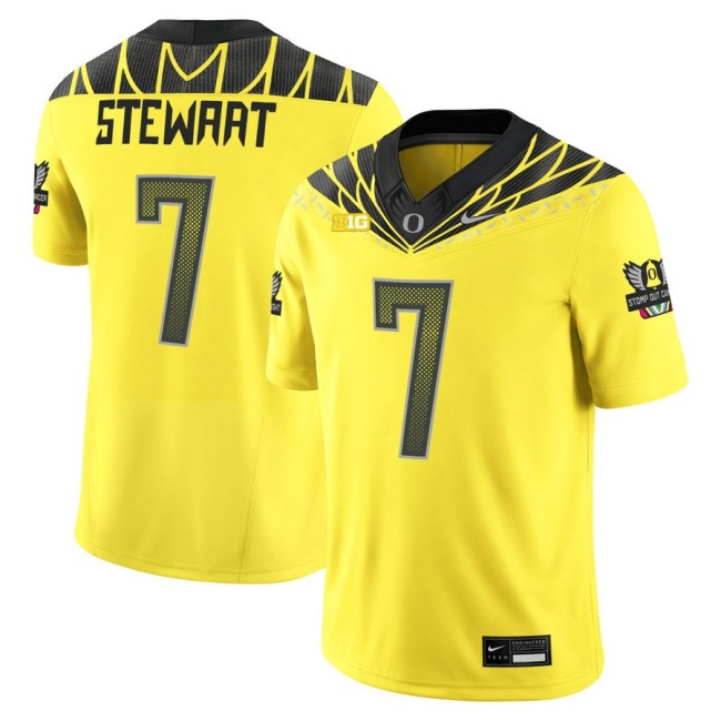 Men's Oregon Ducks #7 Evan Stewart 2025 Nike Vapor Limited Football Jersey V2 - Yellow