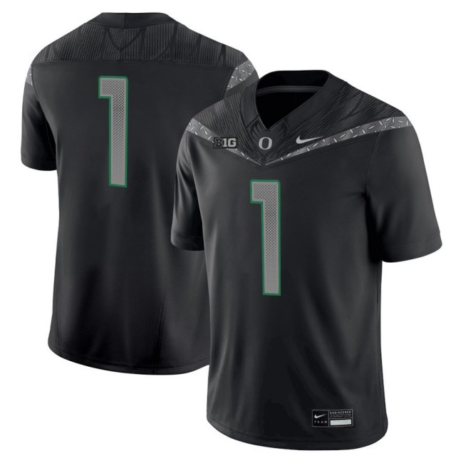 Men's Oregon Ducks #1 Team 2025 Nike Vapor Limited Football Jersey V2 - Black