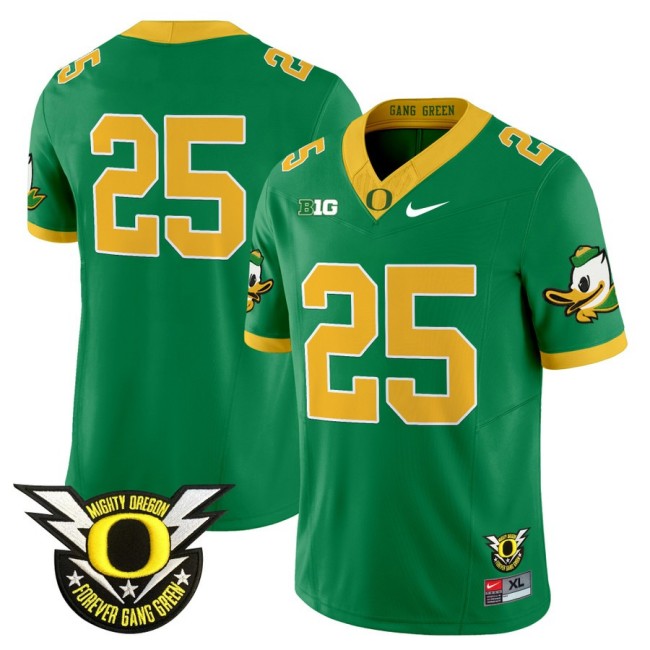 Men's #25 Oregon Ducks 2025 Nike Vapor Limited Football Jersey V2 - Green