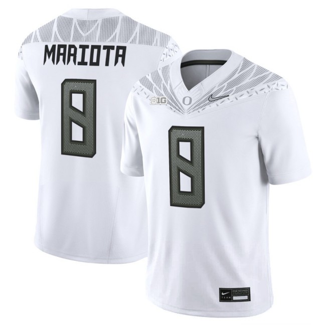 Men's Oregon Ducks #8 Marcus Mariota 2025 Nike Vapor Limited Football Jersey V2 - White