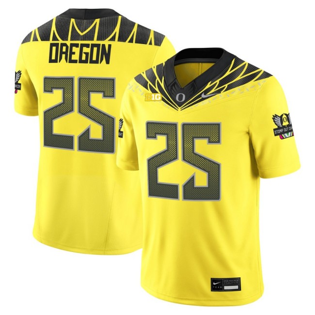 Men's #25 Oregon Ducks 2025 Nike Vapor Limited Football Jersey V2 - Yellow