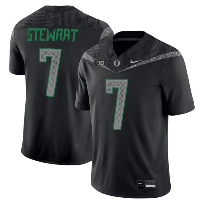 Men's Oregon Ducks #7 Evan Stewart 2025 Nike Vapor Limited Football Jersey V2 - Black