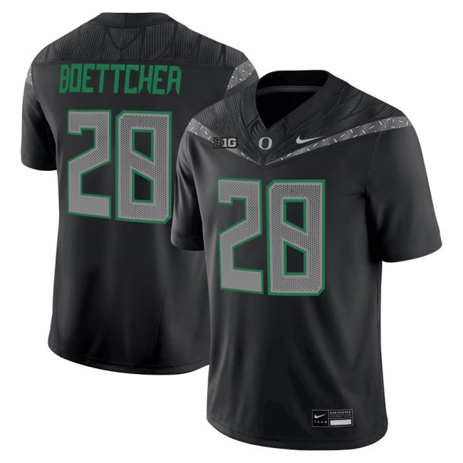 Men's Oregon Ducks #28 Bryce Boettcher 2025 Nike Vapor Limited Football Jersey V2 - Black