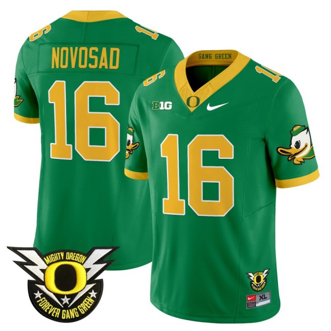 Men's Oregon Ducks #16 Austin Novosad 2025 Nike Vapor Limited Football Jersey V2 - Green