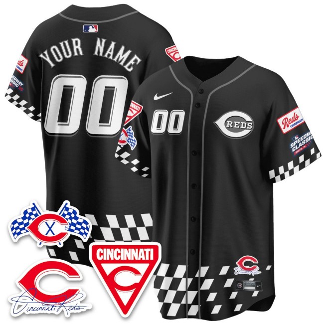 Nike Cincinnati Reds 2025 Speedway Limited Custom MLB Jersey Black V2 - All Stitched