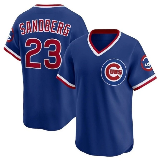Men's Chicago Cubs #23 Ryne Sandberg Royal Stitched Baseball Jersey