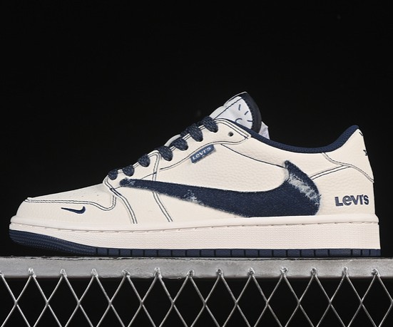Jordan 1 Retro Low OG SP Fragment x Travis Scott White Navy LE2436-136 Sneaker (Men's US7-11 Women's USW5.5-8)