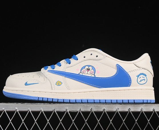 Jordan 1 Retro Low OG SP Fragment x Travis Scott White Blue XS2024-068 Sneaker (Men's US7-11 Women's USW5.5-8)