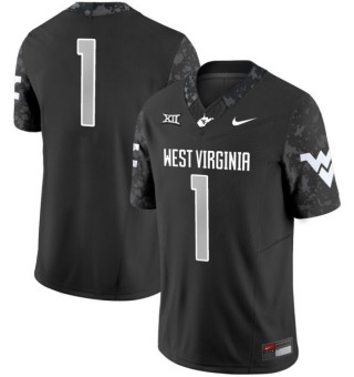 Men's West Virginia Mountaineers #1  Coal Rush 2025 Nike FUSE Limited Stitched Football Jersey Black