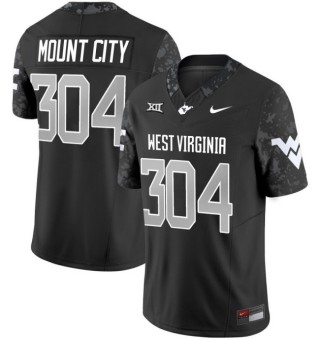 Men's West Virginia Mountaineers 304 Mount City Coal Rush 2025 Nike FUSE Limited Stitched Football Jersey Black