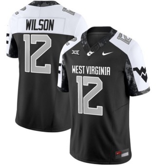 Men's West Virginia Mountaineers #12 Anthony Wilson Jr. Coal Rush 2025 Nike FUSE Limited Stitched Football Jersey Black White