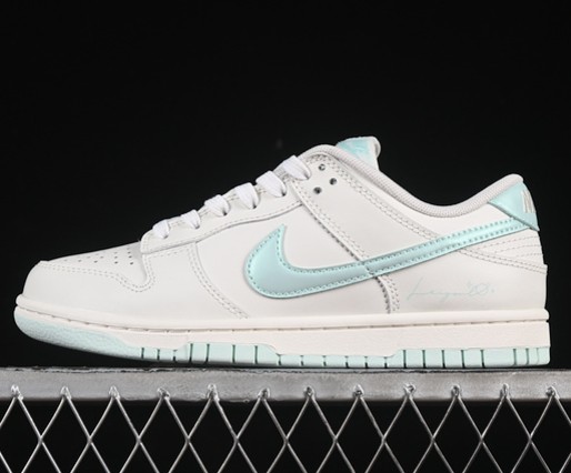 Women's Nike Dunk Low White Green WC2012-017 Sneaker
