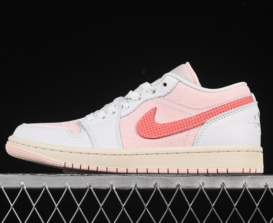 Unisex Nike Air Jordan 1 Low SE White Light Soft Pink Sail Magic Ember IB8156-133 Sneaker (Women's USW5-8 Men's US7-10)