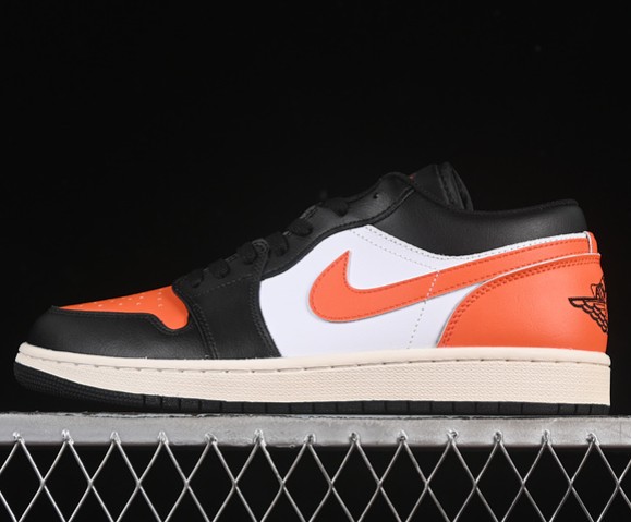Air Jordan 1 Low Shattered Backboard Black White Sail Starfish 553558-081 (Men's US7-12 Women's USW5.5-8) Sneaker