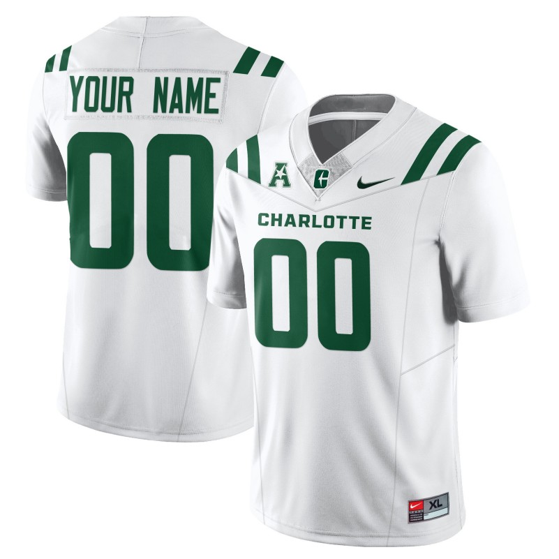 Charlotte 49ers Custom White 2025 Nike Vapor Limited Stitched Football Jersey