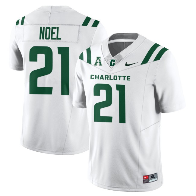 Men's Charlotte 49ers #21 Breon Noel White 2025 Nike Vapor Limited Stitched Football Jersey