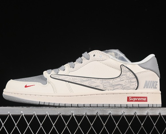 Air Jordan 1 Retro Low OG SP Fragment x Travis Scott White Grey XS7089-598 (Men's US7-11 Women's USW5.5-8) Sneaker