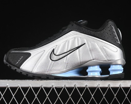 Nike Shox R4 Metallic Silver Black Psychic Blue CW2626-004 (GS 3.5Y - 6.5Y Men's US 7-11) Casual Lifestyle Shoes Sneakers