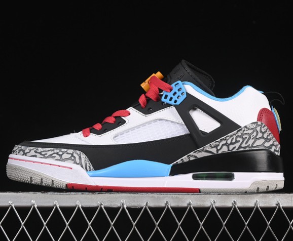 Air Jordan Spizike Low SE Bordeaux IM7425-004 (Men's US7-13 WMNS USW5.5-8) Sneaker - Neutral Grey/Varsity Maize/Surf Blue/Dark Shadow/Varsity Red/Black