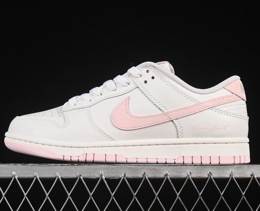 Women's Nike SB Dunk Low Just Do It White Pink WP0510-068 Sneaker