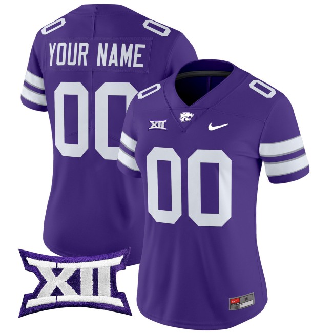 Women's Kansas State Wildcats Custom Purple 2025 Nike Vapor Limited Stitched Football Jersey