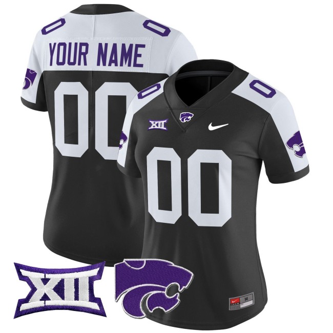 Women's Kansas State Wildcats Custom Black Alternate 2025 Nike Vapor Limited Stitched Football Jersey